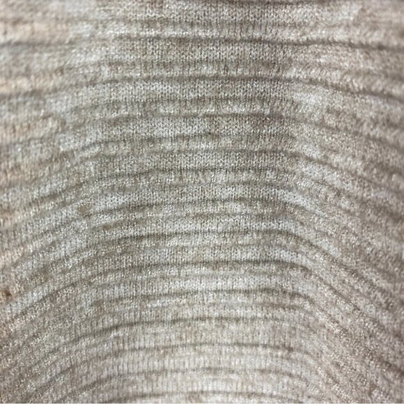 Cyrus Neutral Open Front Long Sleeve Pockets Ribbed Knit Cardigan Large Cream - Picture 4 of 8